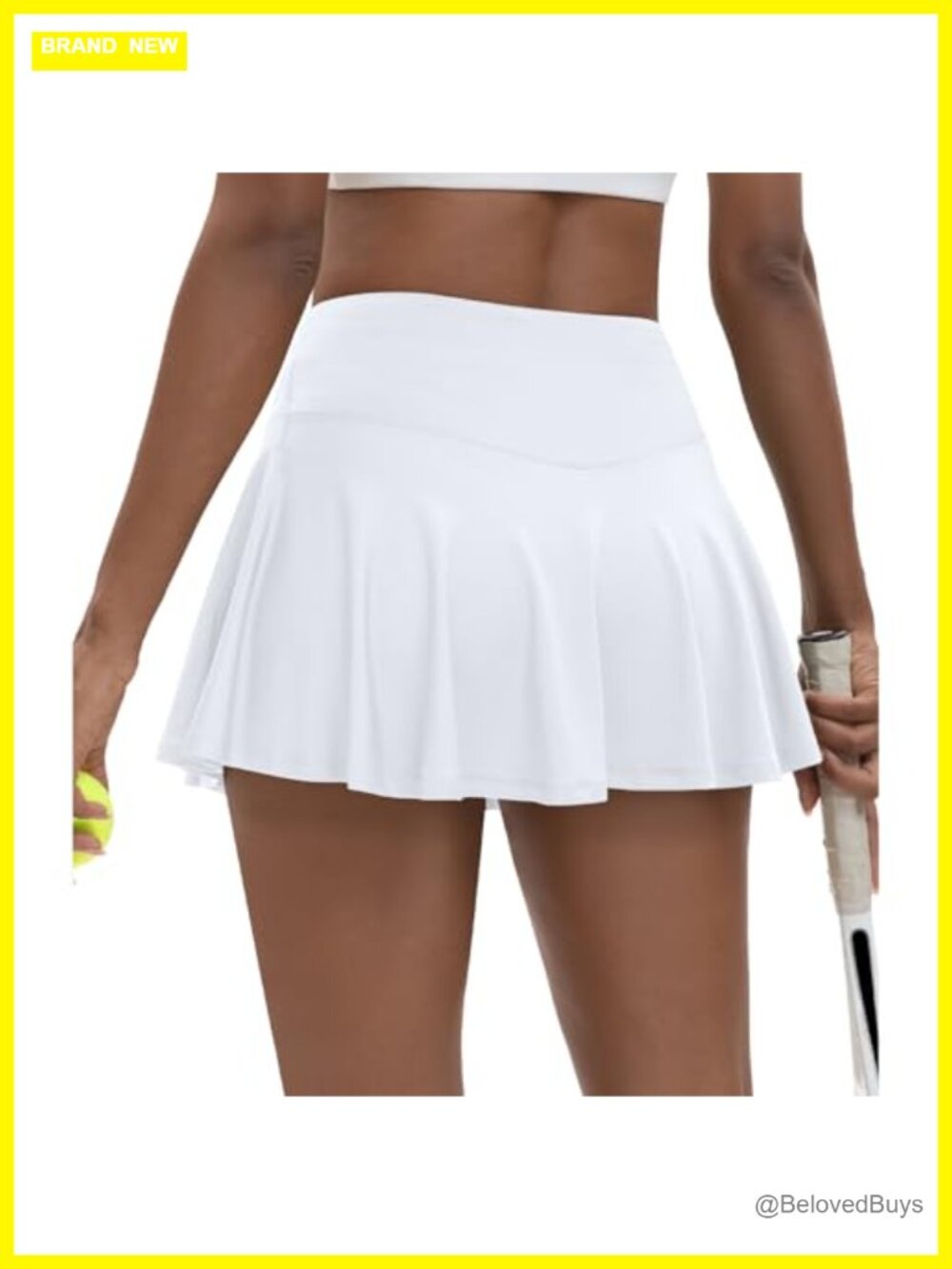 Pleated Tennis Skort High Waisted Tummy Control Built-in Shorts Pockets